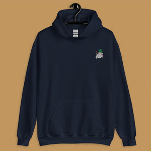 Seductive Daikon Radish Embroidered Hoodie - Limited Valentine's Edition - Ni De Mama Chinese - Inspired Clothing | Navy Blue , S