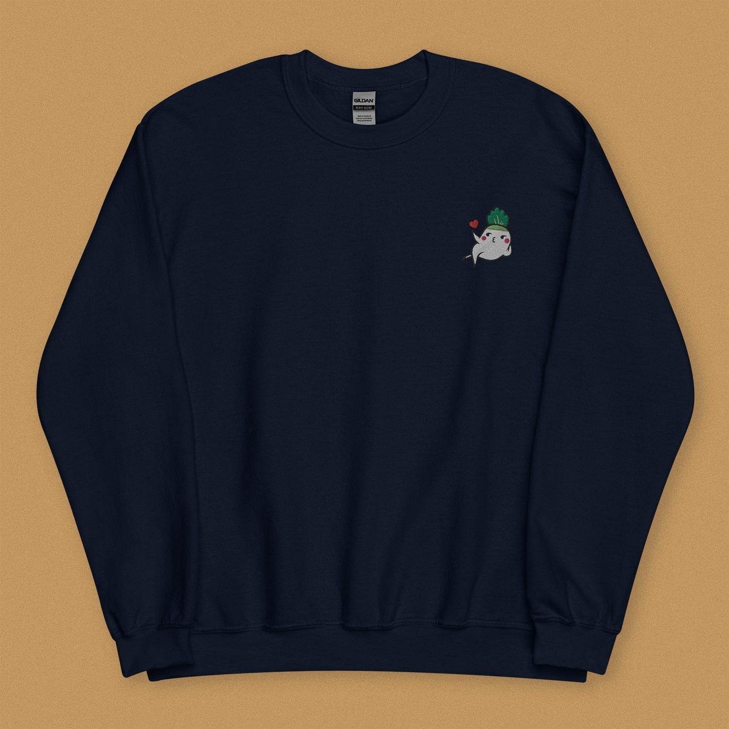 Seductive Daikon Radish Embroidered Sweatshirt - Limited Valentine's Version - Ni De Mama Chinese - Inspired Clothing | Navy Blue , S