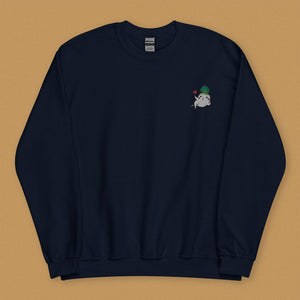 Seductive Daikon Radish Embroidered Sweatshirt - Limited Valentine's Version - Ni De Mama Chinese - Inspired Clothing | Navy Blue , S