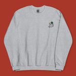 Load image into Gallery viewer, Seductive Daikon Radish Embroidered Sweatshirt - Limited Valentine&#39;s Version - Ni De Mama Chinese - Inspired Clothing | Heather Grey , S
