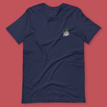 Load image into Gallery viewer, Seductive Daikon Radish Embroidered T-Shirt - Limited Valentine&#39;s Edition - Ni De Mama Chinese - Inspired Clothing | Navy Blue , XS
