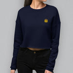Load image into Gallery viewer, Shumai Embroidered Crop Sweatshirt - Ni De Mama Chinese Clothing

