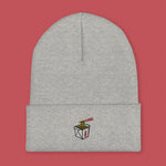 Load image into Gallery viewer, Takeout Box Embroidered Beanie - Ni De Mama Chinese - Inspired Clothing | Heather Grey ,
