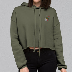 Takeout Box Embroidered Crop Hoodie - Ni De Mama Chinese Clothing