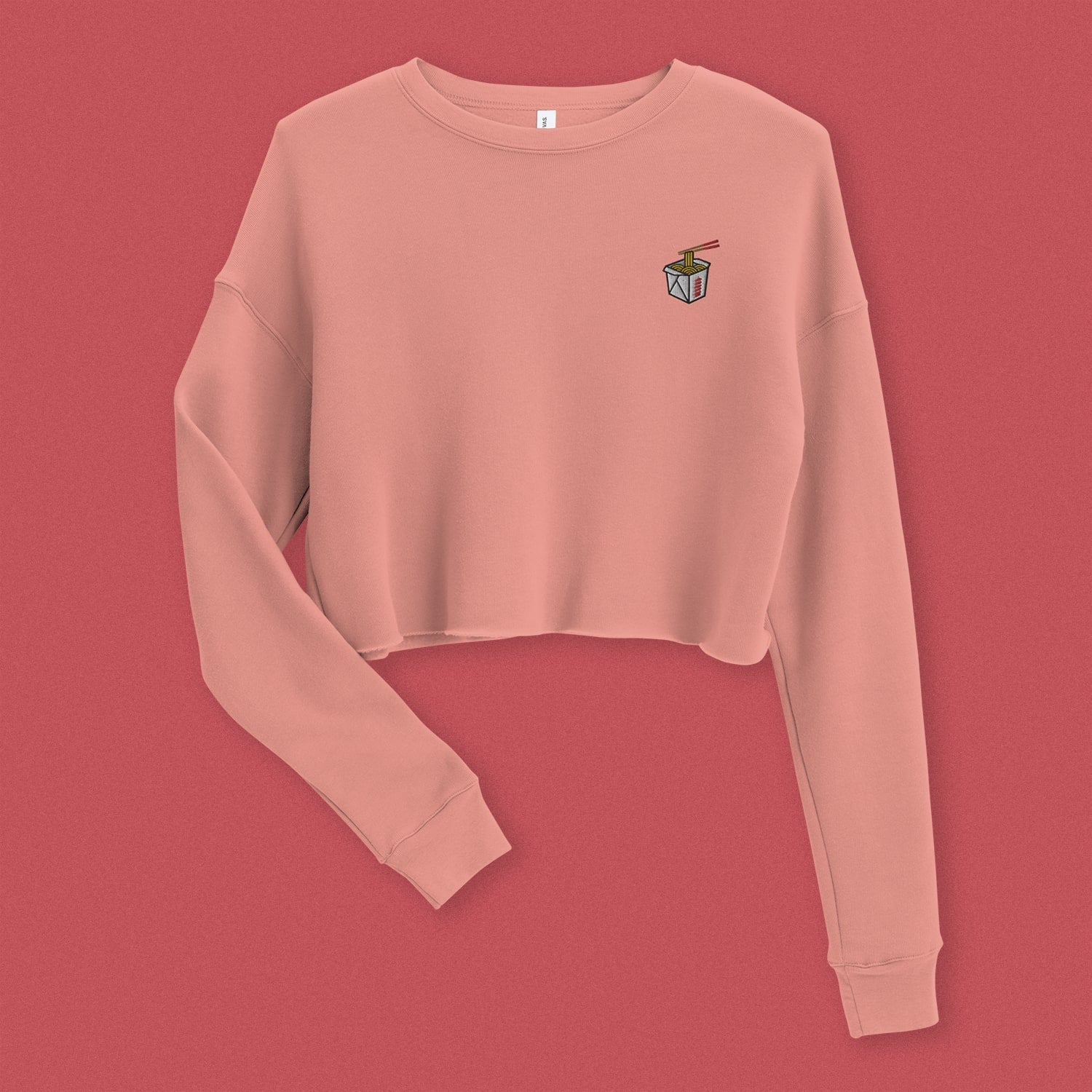 Takeout Box Embroidered Crop Sweatshirt - Ni De Mama Chinese Clothing