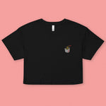Load image into Gallery viewer, Takeout Box Embroidered Crop T-Shirt - Ni De Mama Chinese Clothing
