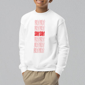 謝謝 Thank You Kids Sweatshirt / Traditional - Ni De Mama Chinese Clothing