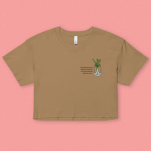 "The Green Onion That Sprouts" Crop T-Shirt - Ni De Mama Chinese Clothing