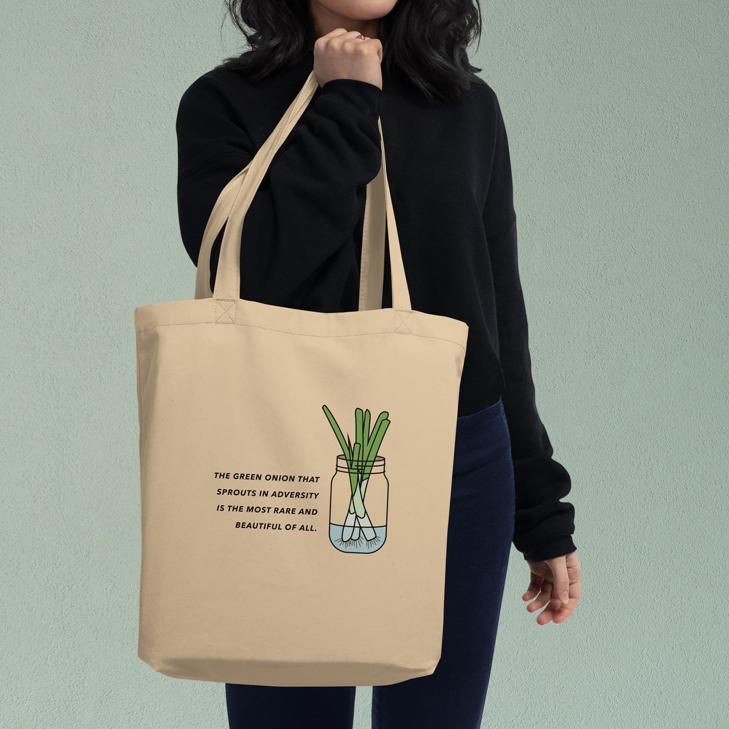 "The Green Onion That Sprouts" Tote Bag - Ni De Mama Chinese Clothing