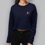 Load image into Gallery viewer, Xiao Long Bao Embroidered Crop Sweatshirt - Ni De Mama Chinese Clothing
