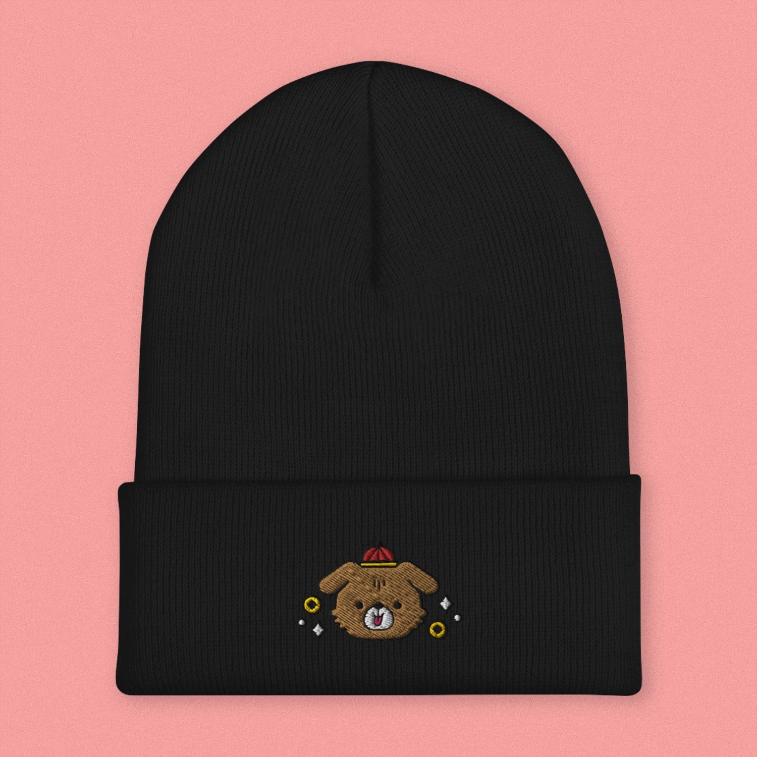 Year of the Dog Embroidered Beanie - Ni De Mama Chinese - Inspired Clothing | Black ,