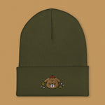 Load image into Gallery viewer, Year of the Dog Embroidered Beanie - Ni De Mama Chinese - Inspired Clothing | Olive Green ,
