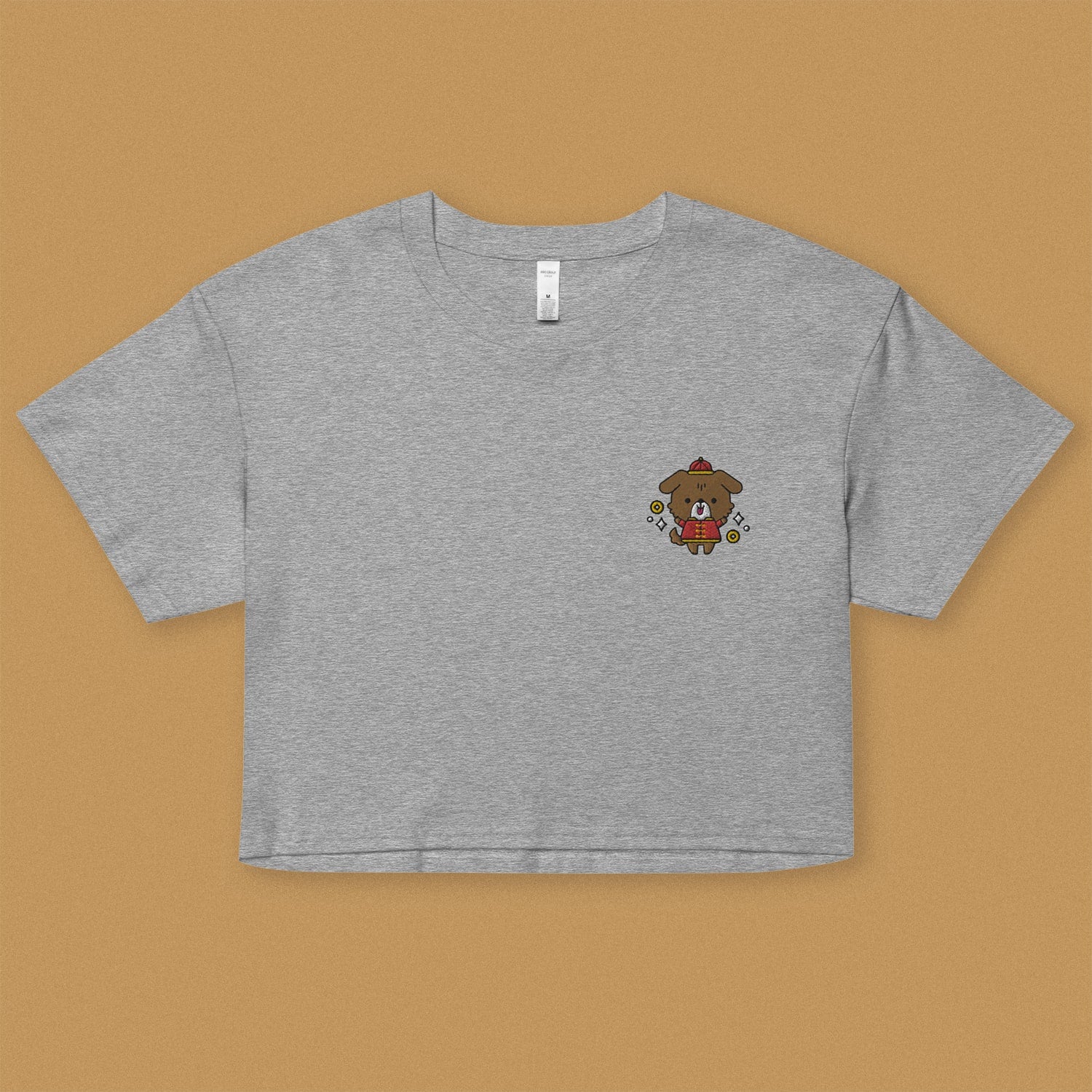 Year of the Dog Embroidered Crop T-Shirt - Ni De Mama Chinese Clothing