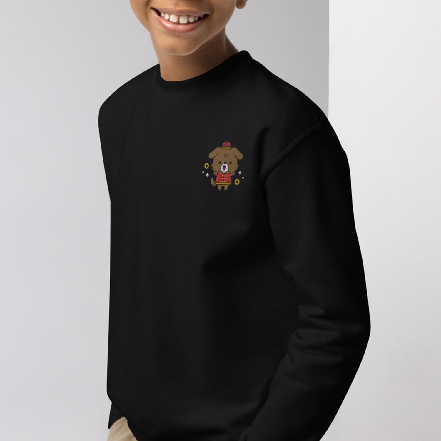 Year of the Dog Embroidered Kids Sweatshirt - Ni De Mama Chinese Clothing