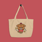 Load image into Gallery viewer, Year of the Dog Large Tote - Ni De Mama Chinese - Inspired Clothing | Canvas ,
