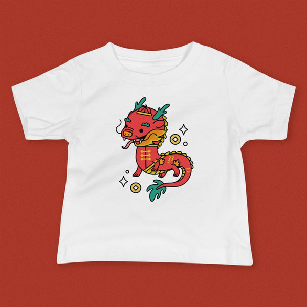 Year of the Dragon Baby T-Shirt - Ni De Mama Chinese - Inspired Clothing | White , 6 - 12m