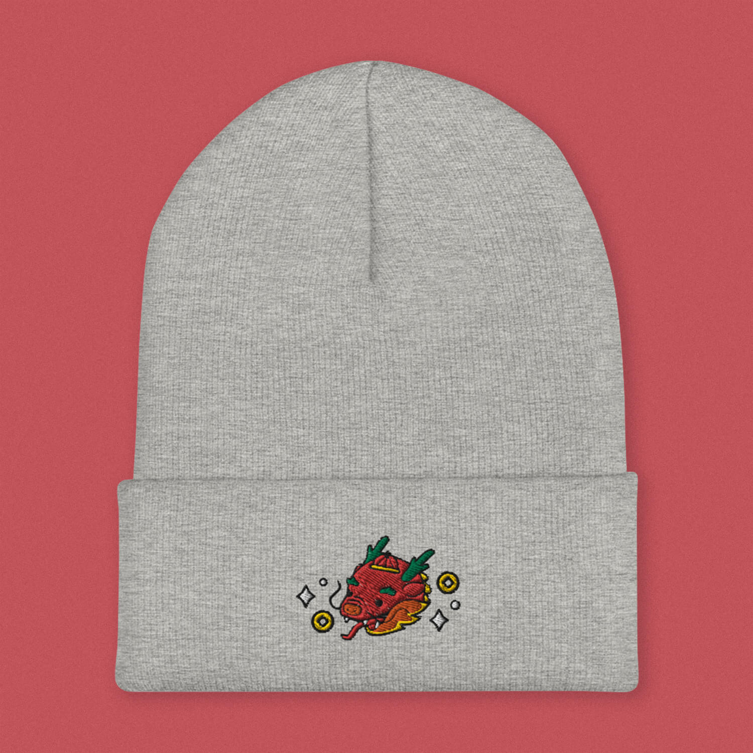 Year of the Dragon Embroidered Beanie - Ni De Mama Chinese Clothing