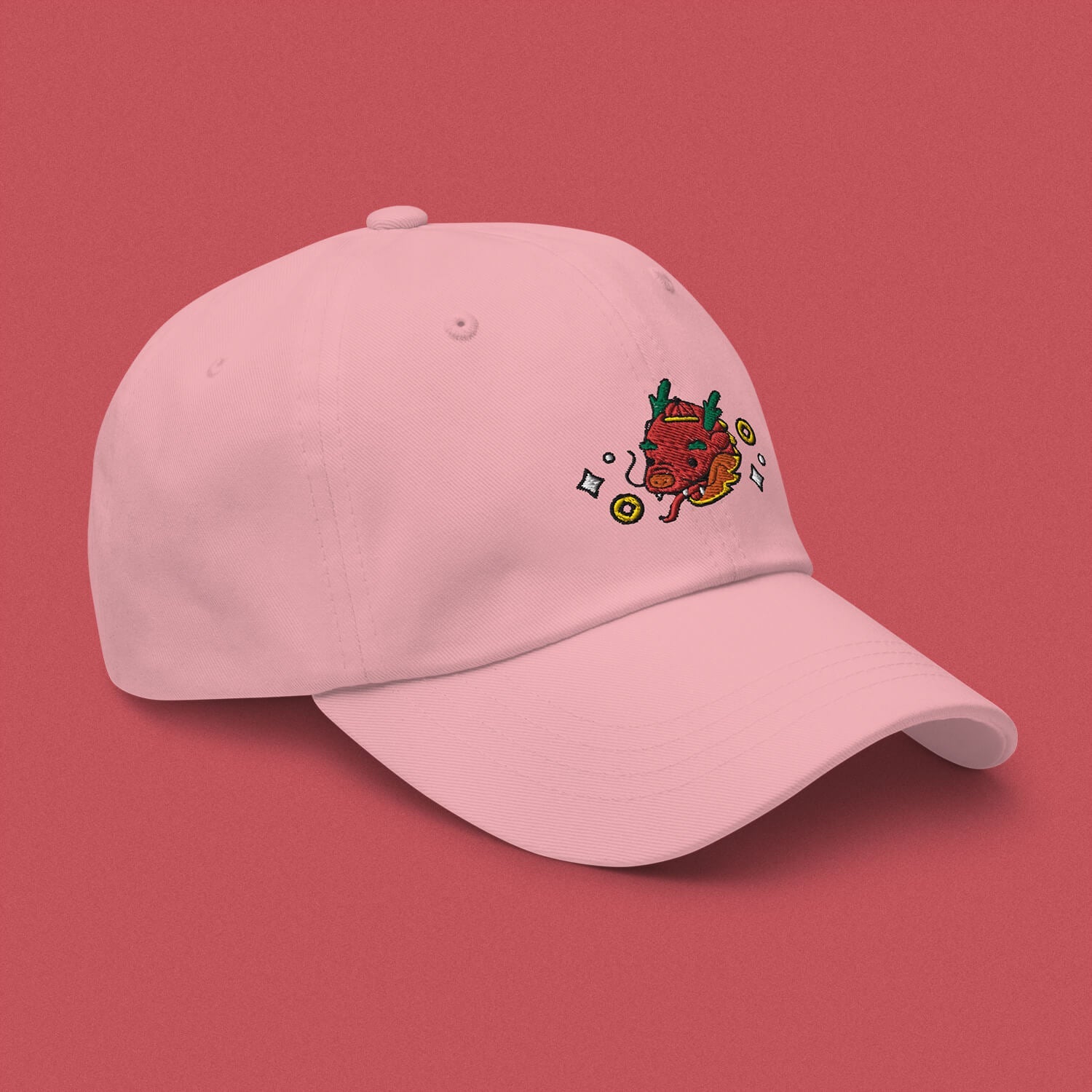 Year of the Dragon Embroidered Cap - Ni De Mama Chinese - Inspired Clothing | Pink ,