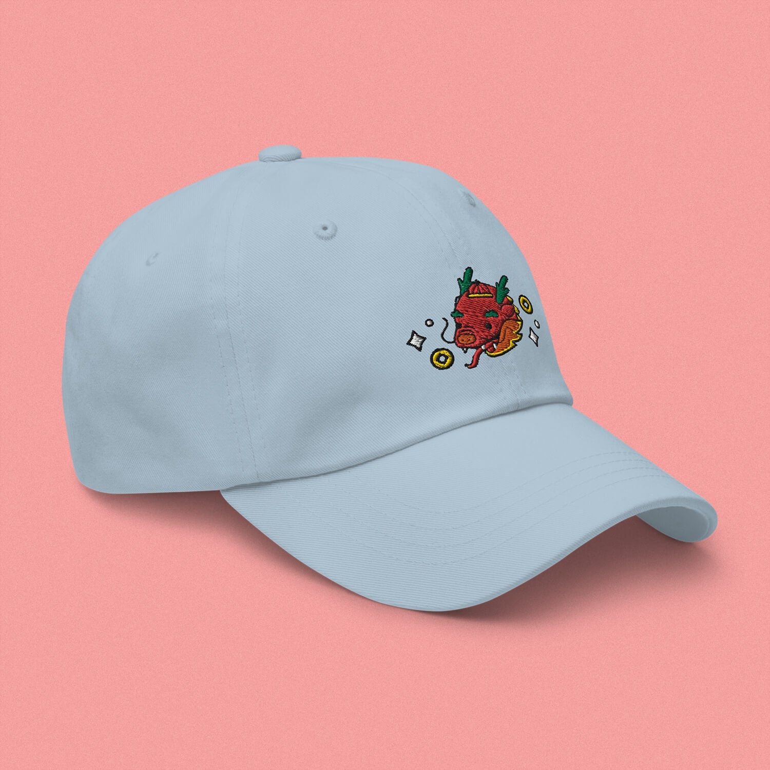 Year of the Dragon Embroidered Cap - Ni De Mama Chinese - Inspired Clothing | Baby Blue ,