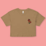 Load image into Gallery viewer, Year of the Dragon Embroidered Crop T-Shirt - Ni De Mama Chinese Clothing
