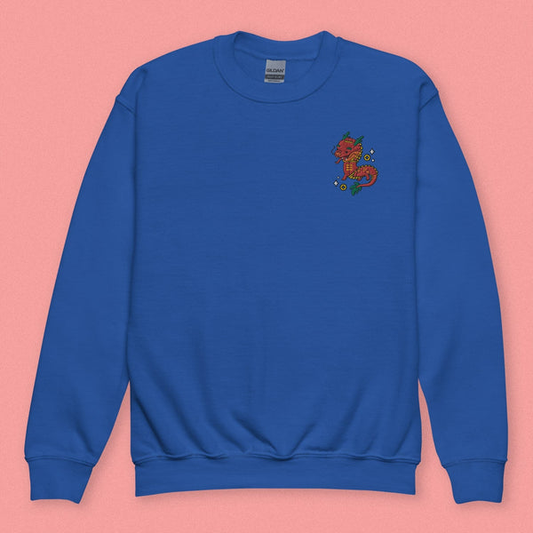 Year of the Dragon Embroidered Kids Sweatshirt - Ni De Mama Chinese Clothing