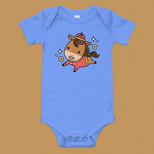 Year of the Horse Baby Onesie - Ni De Mama Chinese - Inspired Clothing | Heather Blue , 3 - 6m