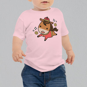 Year of the Horse Baby T-Shirt - Ni De Mama Chinese - Inspired Clothing | Heather Blue , 6 - 12m