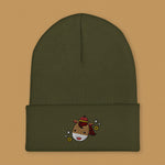 Load image into Gallery viewer, Year of the Horse Embroidered Beanie - Ni De Mama Chinese - Inspired Clothing | Olive Green ,
