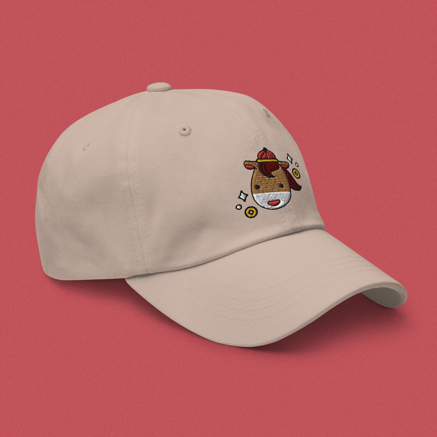 Year of the Horse Embroidered Cap - Ni De Mama Chinese Clothing