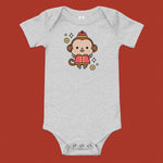 Load image into Gallery viewer, Year of the Monkey Baby Onesie - Ni De Mama Chinese - Inspired Clothing | Heather Grey , 3 - 6m
