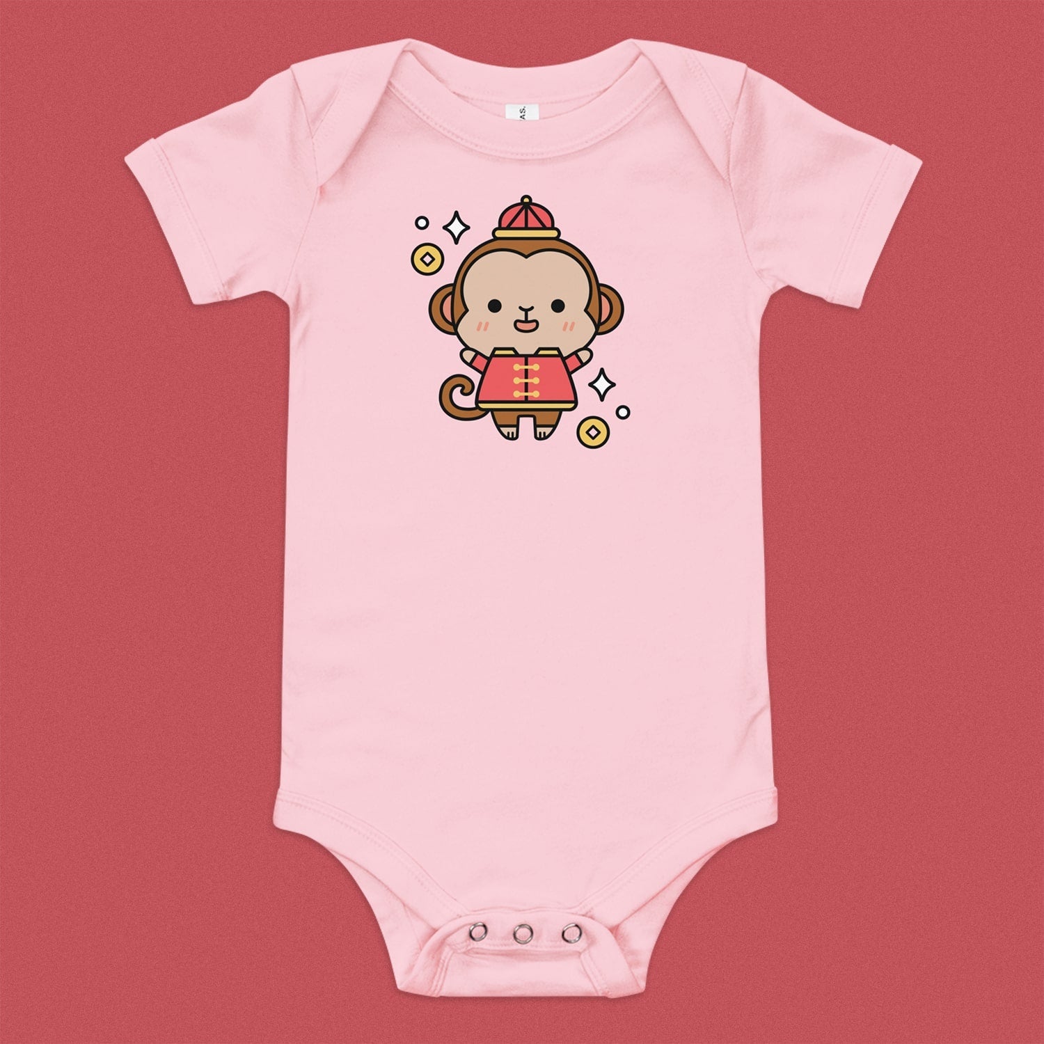 Year of the Monkey Baby Onesie - Ni De Mama Chinese - Inspired Clothing | Pink , 3 - 6m