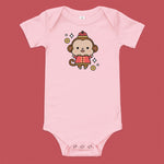 Load image into Gallery viewer, Year of the Monkey Baby Onesie - Ni De Mama Chinese - Inspired Clothing | Pink , 3 - 6m
