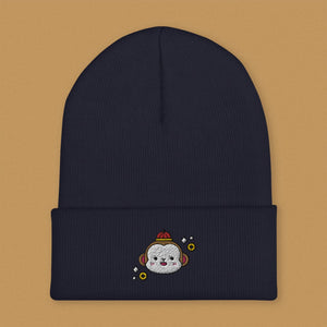 Year of the Monkey Embroidered Beanie - Ni De Mama Chinese Clothing