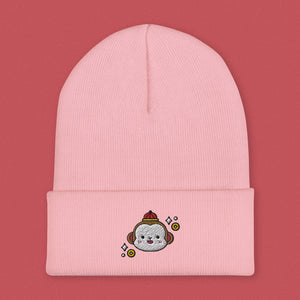 Year of the Monkey Embroidered Beanie - Ni De Mama Chinese Clothing