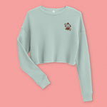 Load image into Gallery viewer, Year of the Monkey Embroidered Crop Sweatshirt - Ni De Mama Chinese Clothing
