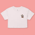 Load image into Gallery viewer, Year of the Monkey Embroidered Crop T-Shirt - Ni De Mama Chinese - Inspired Clothing | Soft Orchid , XS
