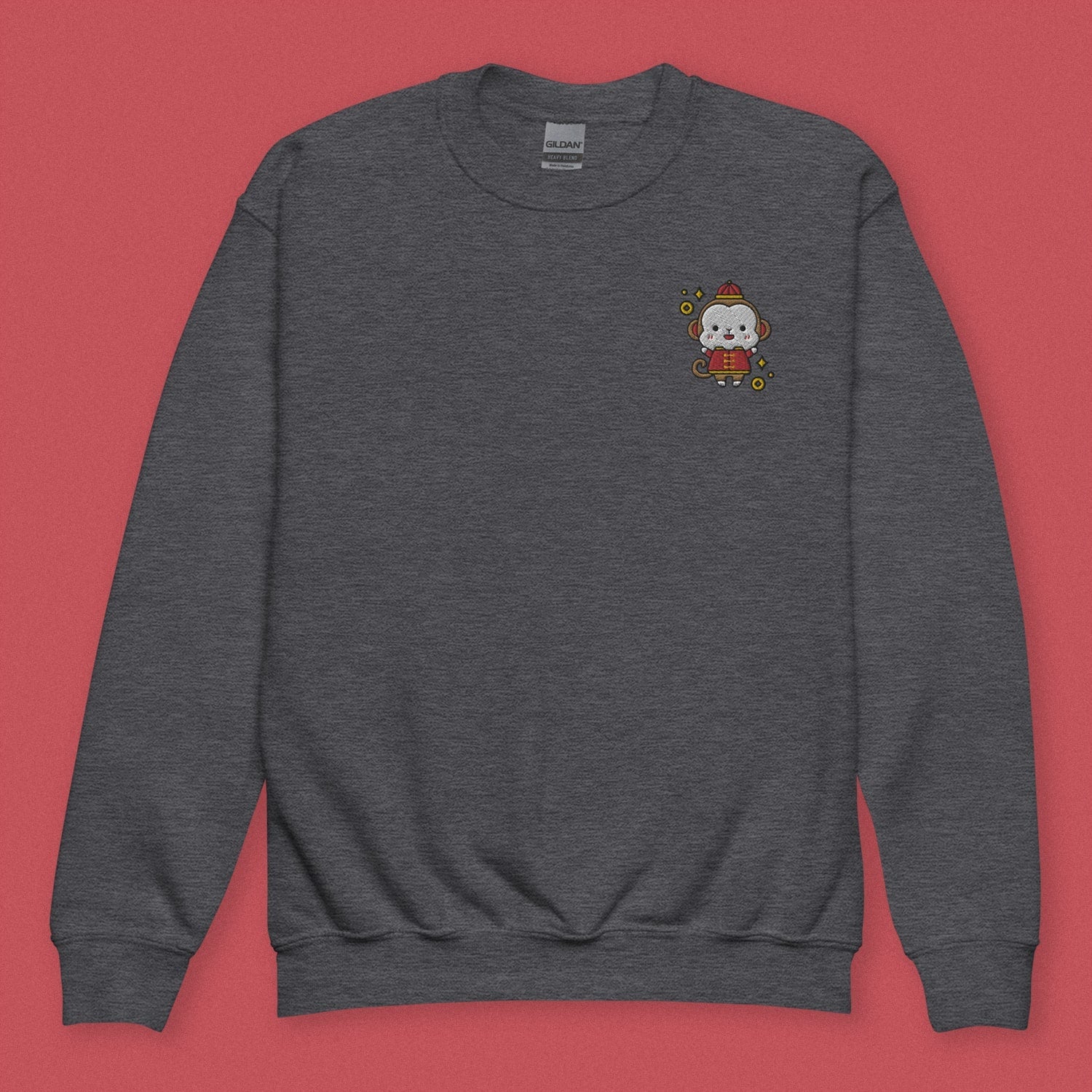 Year of the Monkey Embroidered Kids Sweatshirt - Ni De Mama Chinese Clothing