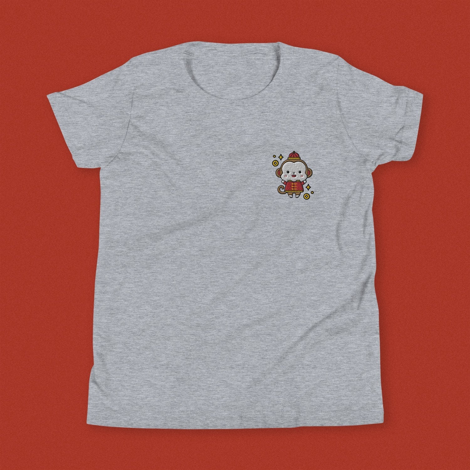 Year of the Monkey Embroidered Kids T-Shirt - Ni De Mama Chinese Clothing