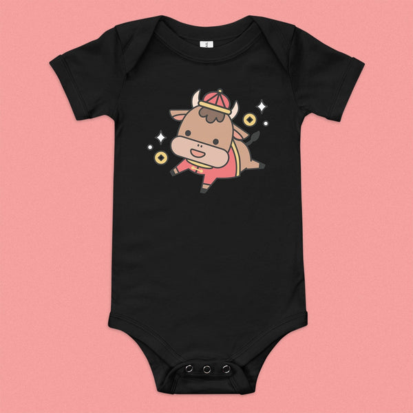 Year of the Ox Baby Onesie - Ni De Mama Chinese - Inspired Clothing | Black , 3 - 6m