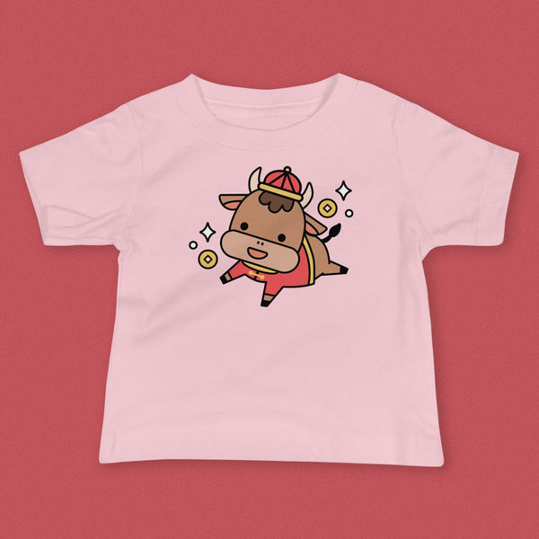 Year of the Ox Baby T-Shirt - Ni De Mama Chinese - Inspired Clothing | Pink , 6 - 12m