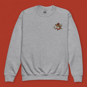 Year of the Ox Embroidered Kids Sweatshirt - Ni De Mama Chinese - Inspired Clothing | Heather Grey , XS