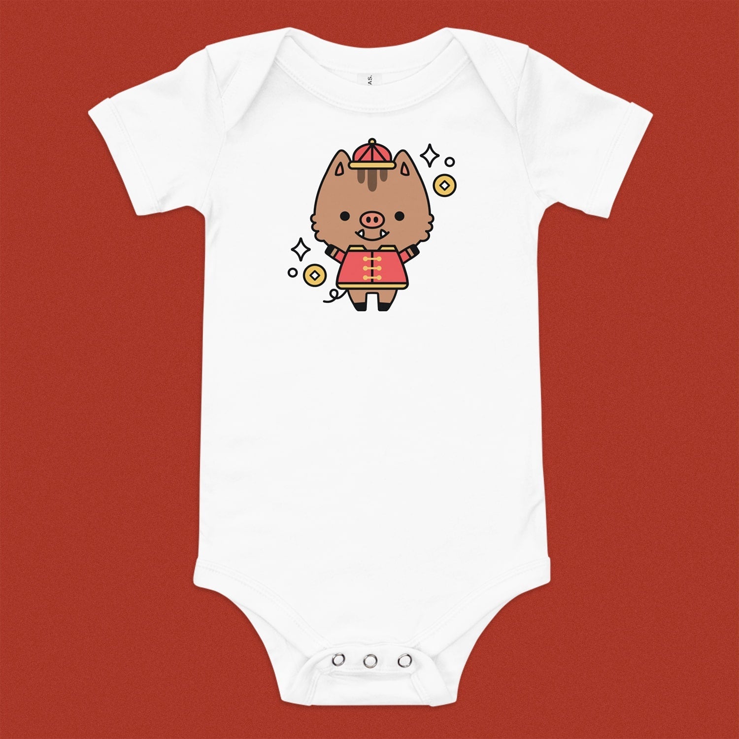 Year of the Pig Baby Onesie - Ni De Mama Chinese - Inspired Clothing | White , 3 - 6m