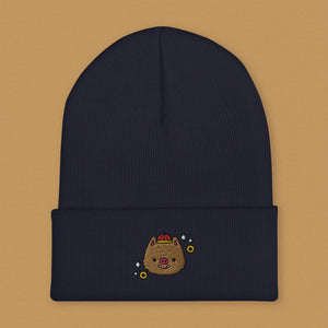 Year of the Pig Embroidered Beanie - Ni De Mama Chinese Clothing