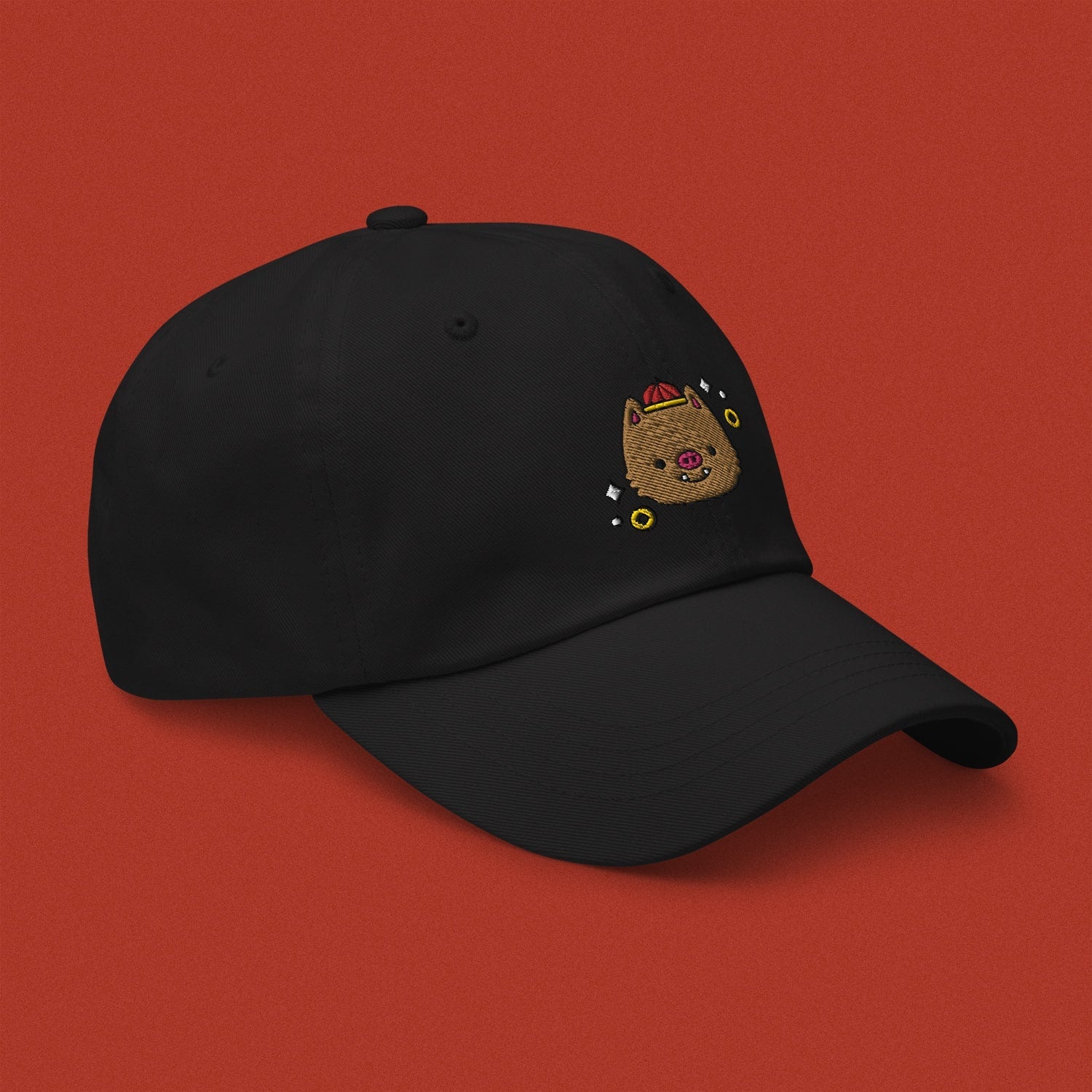 Year of the Pig Embroidered Cap - Ni De Mama Chinese - Inspired Clothing | Black ,