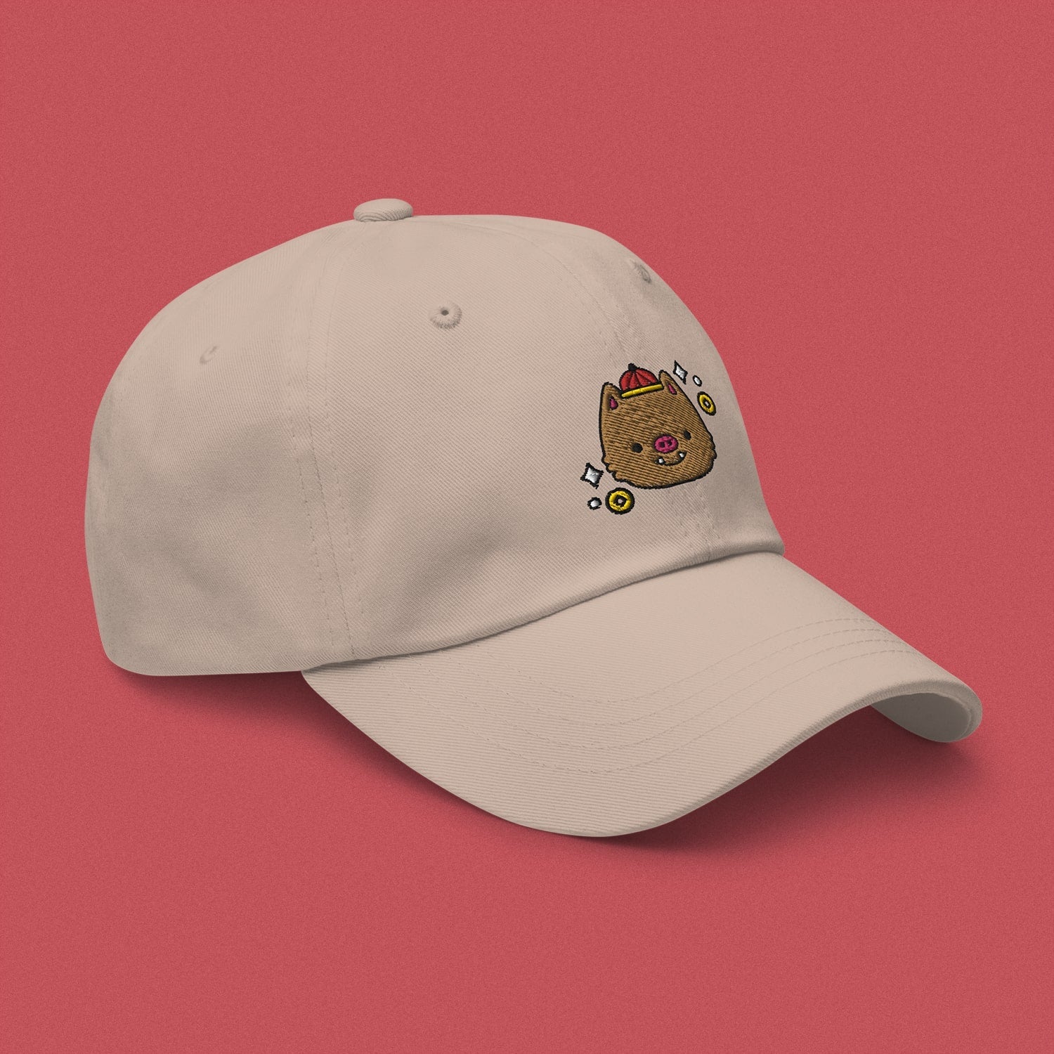 Year of the Pig Embroidered Cap - Ni De Mama Chinese Clothing