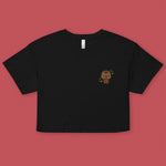 Load image into Gallery viewer, Year of the Pig Embroidered Crop T-Shirt - Ni De Mama Chinese Clothing
