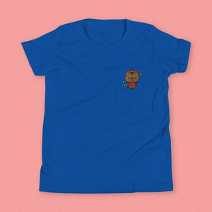 Year of the Pig Embroidered Kids T-Shirt - Ni De Mama Chinese - Inspired Clothing | Royal Blue , S