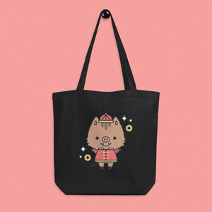 Year of the Pig Tote Bag - Ni De Mama Chinese - Inspired Clothing | Black ,