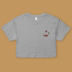 Year of the Rabbit Crop T-Shirt - Ni De Mama Chinese - Inspired Clothing | Heather Grey , XS