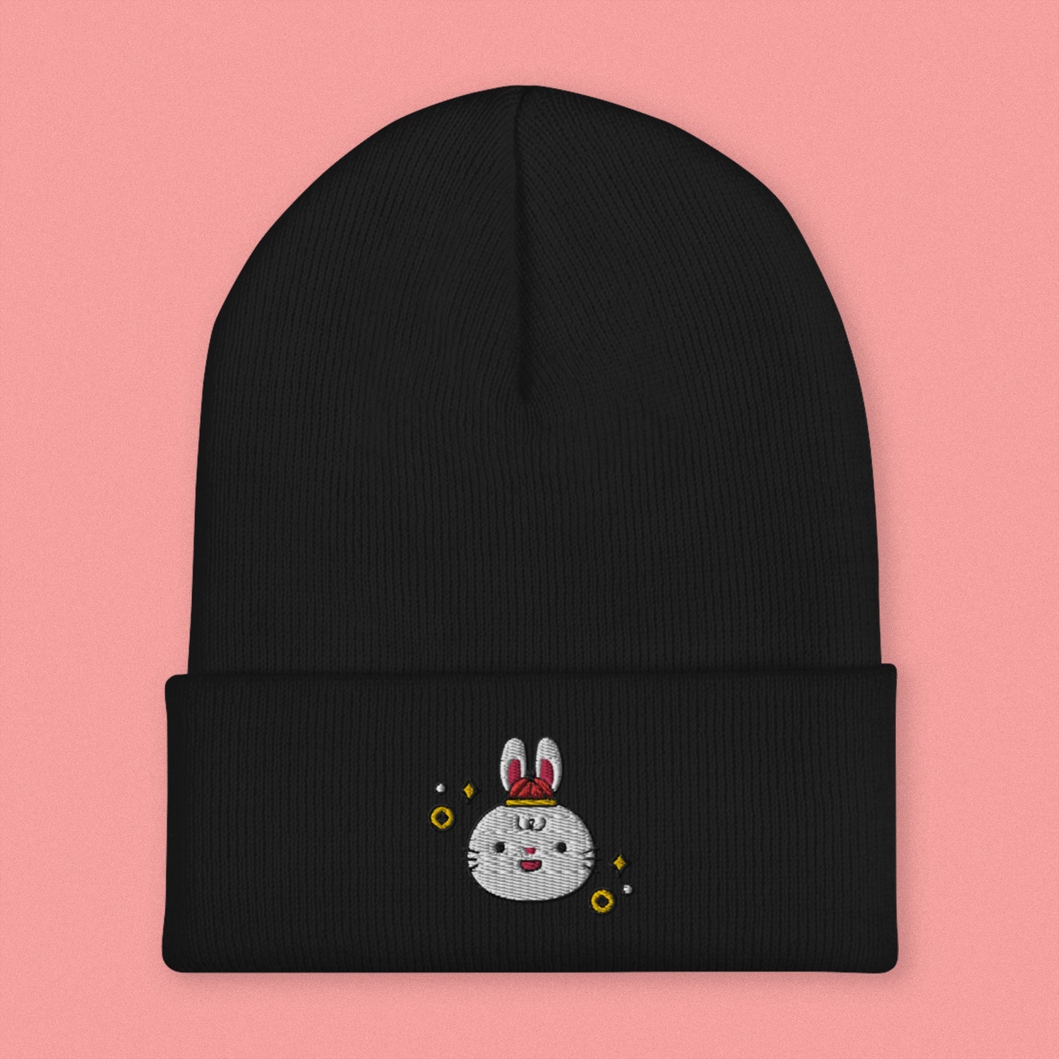 Year of the Rabbit Embroidered Beanie - Ni De Mama Chinese Clothing